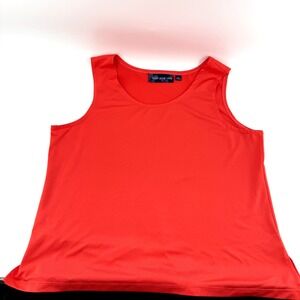Susan Graver womens Tank Sleeveless Top Pretty Size Large‎ Coral